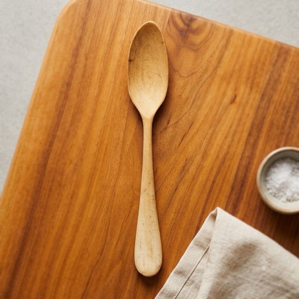 Small Wooden Mustard Spoon Salt Egg Spoon Small Condiment Scoop 4.25”